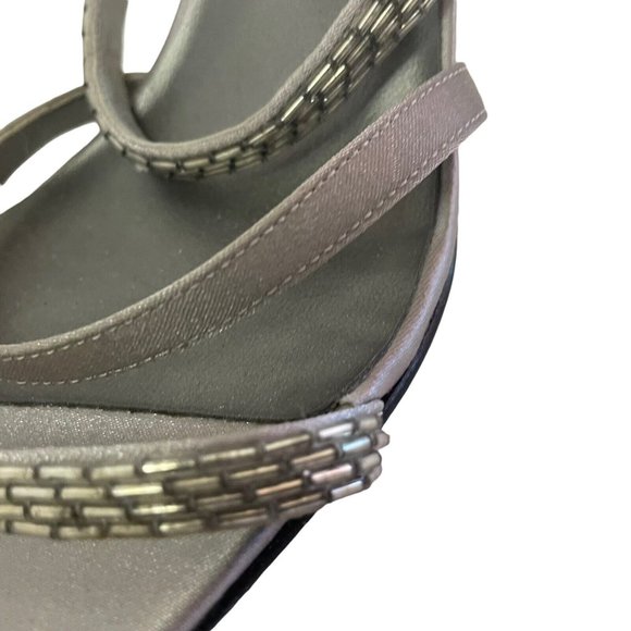 Mootsies Tootsies Collection Women Size 9 High 2" Heel Shoes Silver Open Toe - Picture 4 of 12